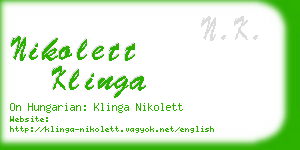 nikolett klinga business card